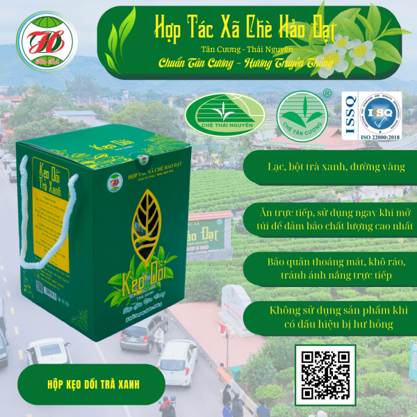 Kẹo Dồi Trà Xanh 500g - HTX chè Hảo Đạt